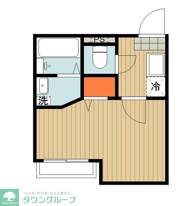 ヴィラート川口戸塚(1K/1階)の間取り写真