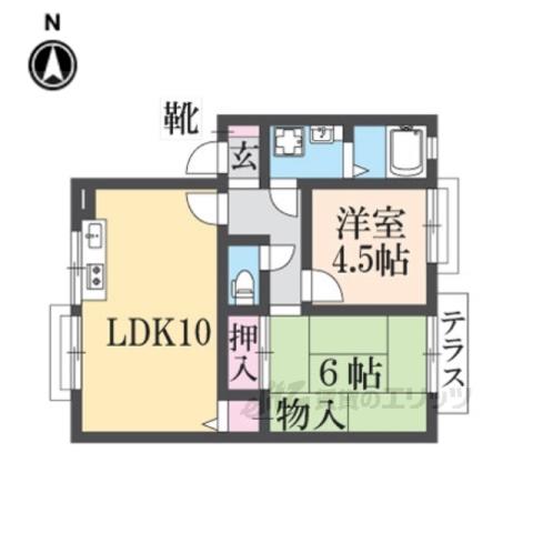 ファミイユ(2LDK/1階)の間取り写真