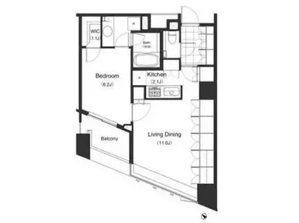 PARK CUBE目黒タワー (1LDK/4階)の間取り写真