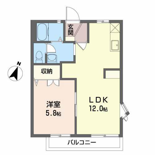 フレグランスみかげII(2K/2階)の間取り写真