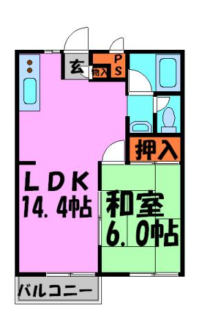 ドエルイニシオ宝塚売布(1LDK/2階)の間取り写真