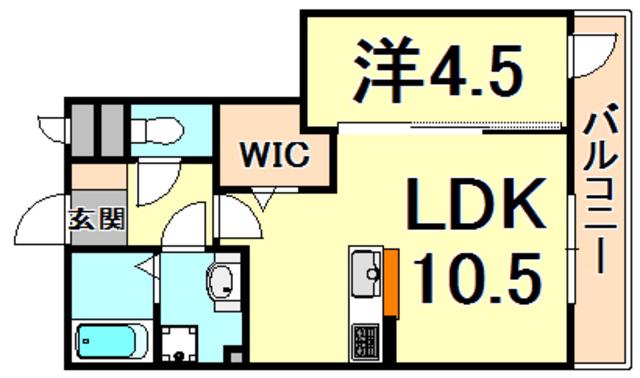 シャンドリエ(1LDK/1階)の間取り写真