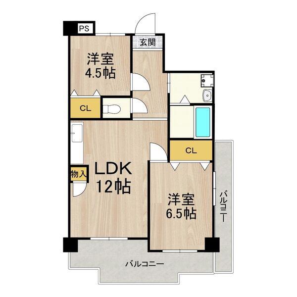 友井グレイス(2LDK/10階)の間取り写真