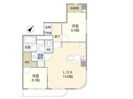 ベルスクエア小石川(2LDK/9階)の間取り写真