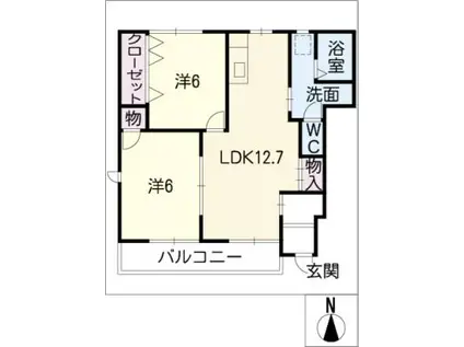ミラノヴィレッジ B棟(2LDK/1階)の間取り写真