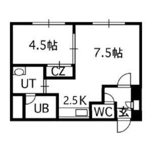 エポック南7条館(1DK/3階)の間取り写真