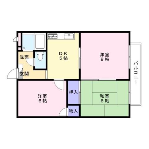 コンフォート松南(3DK/3階)の間取り写真