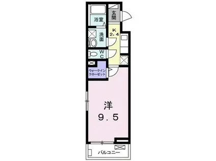 クリエンテVI(1K/2階)の間取り写真