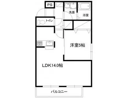 GRANDFORET(1LDK/2階)の間取り写真