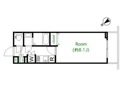 ドルチェ目黒・ウエスト(1K/3階)の間取り写真