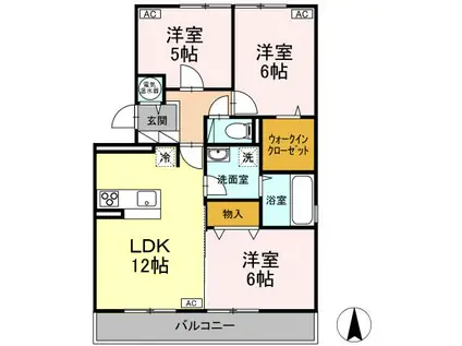 サニーハウスF(3LDK/3階)の間取り写真