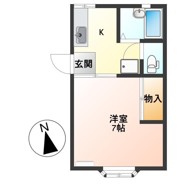 グリフィス(1K/1階)の間取り写真