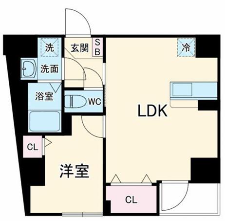 東麻布 平成レジデンス(1LDK/5階)の間取り写真