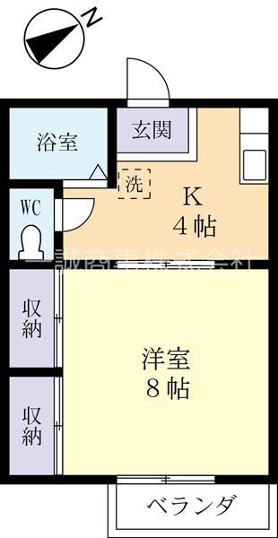 見川パークハイム(1K/2階)の間取り写真