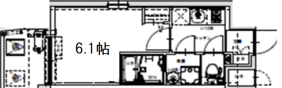 JMFレジデンス桜ノ宮(1K/6階)の間取り写真