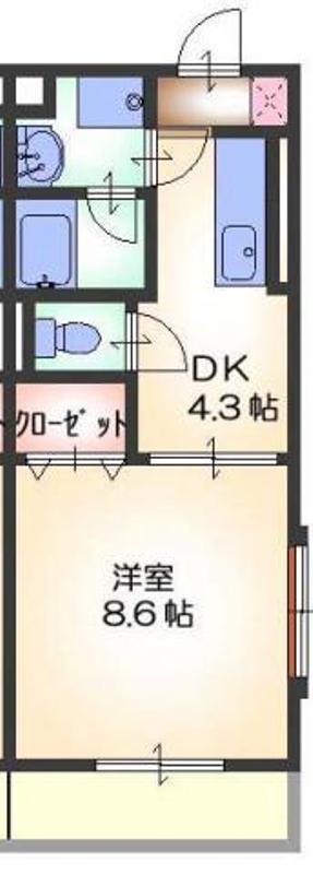 メゾン ド ミルフィーユ(1DK/3階)の間取り写真