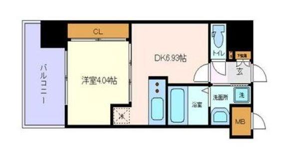 アルティザ仙台花京院(1DK/6階)の間取り写真