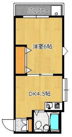 GYM清水が丘(1DK/4階)の間取り写真