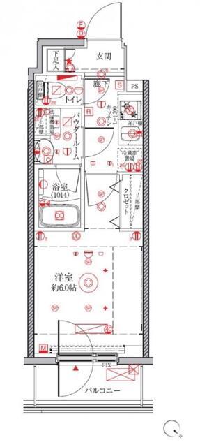 クレイシアIDZ横浜桜木町(1K/7階)の間取り写真