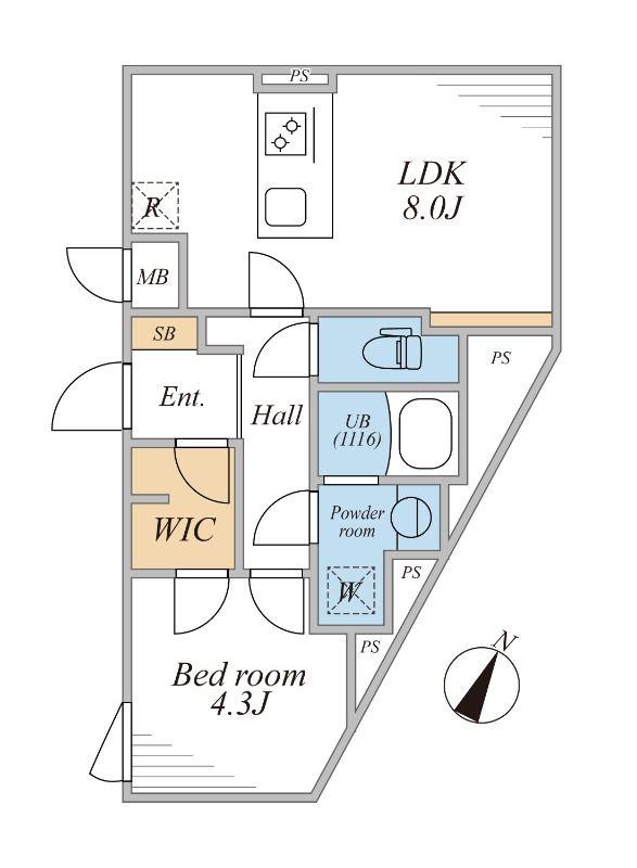 LEGALAND三軒茶屋サウス(1LDK/2階)の間取り写真