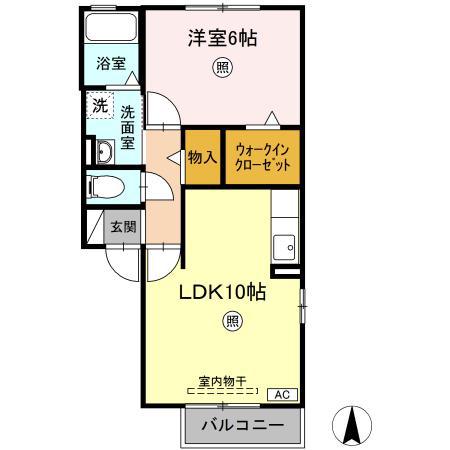 ウィルステージII(1LDK/2階)の間取り写真