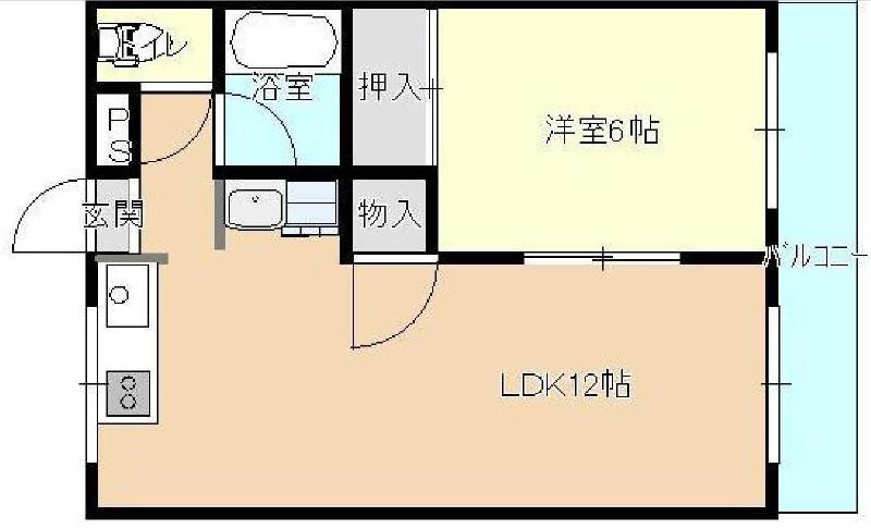 ラビットハウス下条(1LDK/1階)の間取り写真