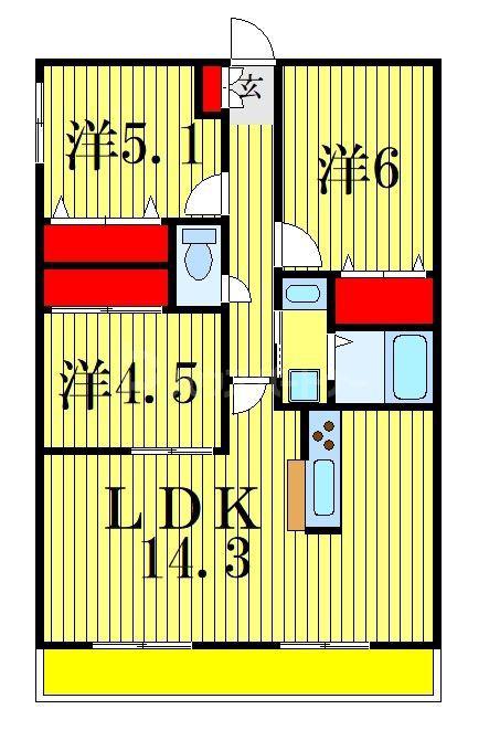 クレール和泉(3LDK/2階)の間取り写真