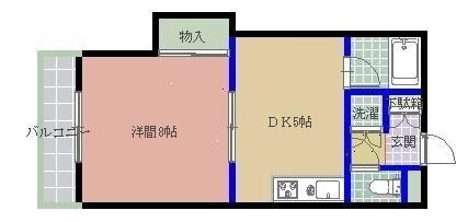 リクトール2(1DK/2階)の間取り写真