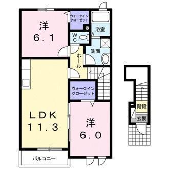 JR予讃線 多度津駅 徒歩26分 2階建 築17年(2LDK/2階)の間取り写真