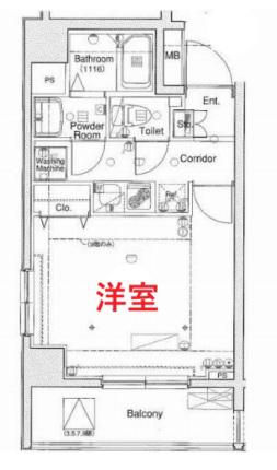 L-FLAT田町(1K/6階)の間取り写真