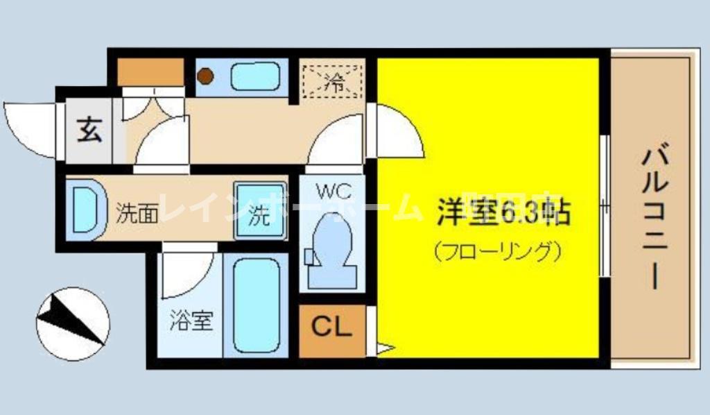 MS SQUARE中町(1K/8階)の間取り写真