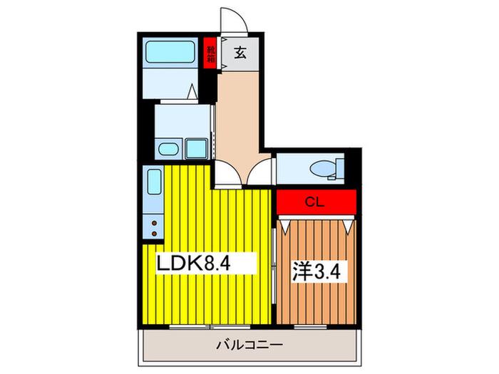 スマートグラン浦和岸町(1LDK/2階)の間取り写真