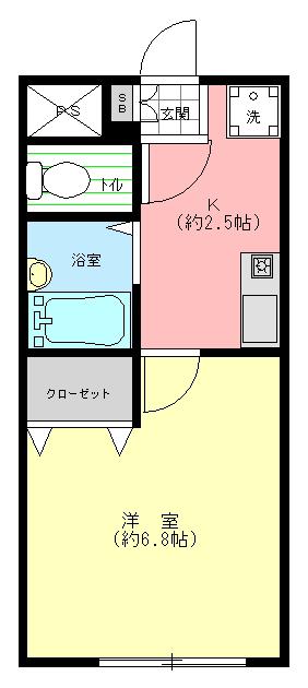 アコール・K(1K/1階)の間取り写真