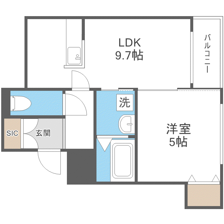 JUNESSE北18条(1LDK/1階)の間取り写真