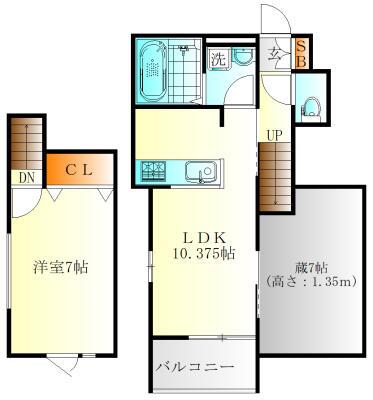 ヴィラ・メンヒ(1SLDK/1階)の間取り写真