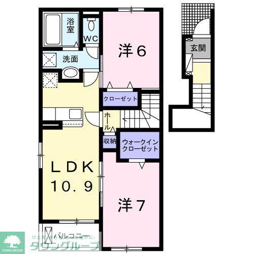 サンクレアIII(2LDK/2階)の間取り写真