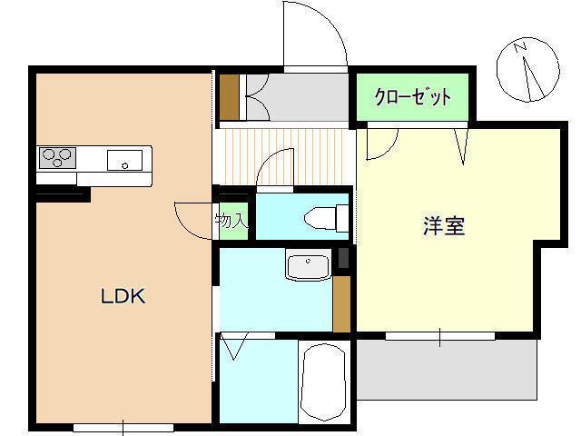 シャーメゾン リバー(1LDK/1階)の間取り写真
