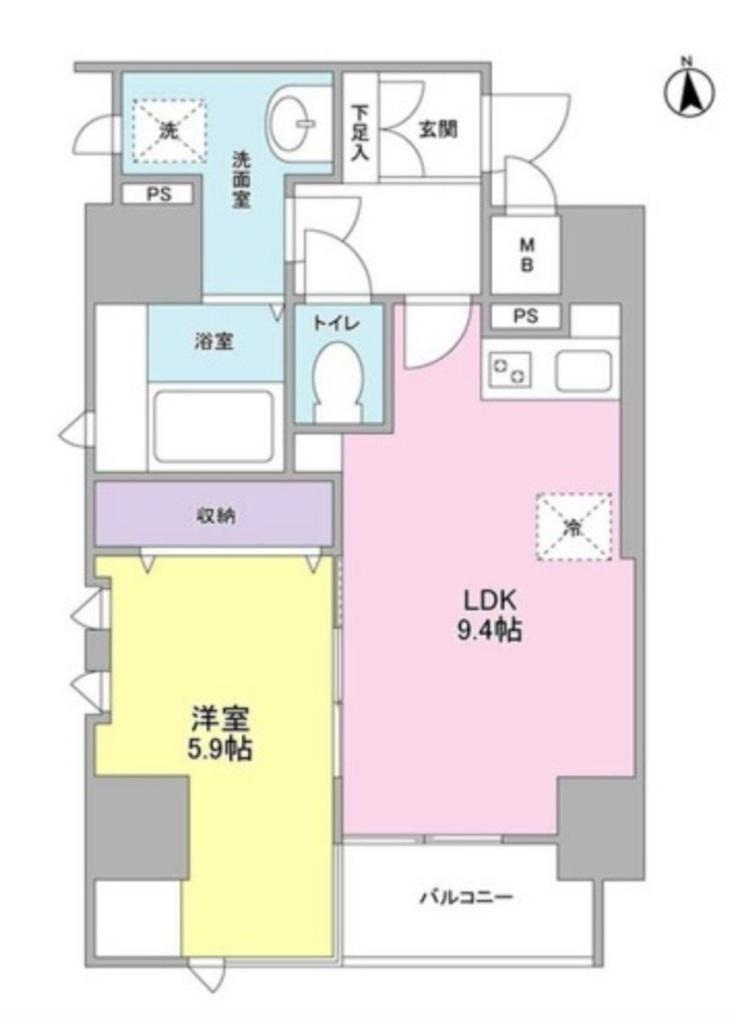 イッセイレジデンス神楽坂(1LDK/5階)の間取り写真