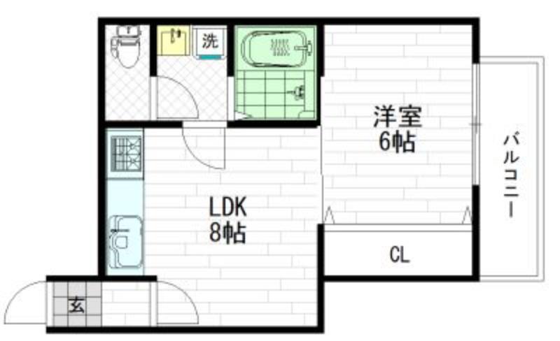 AVANZAR林寺(1LDK/2階)の間取り写真
