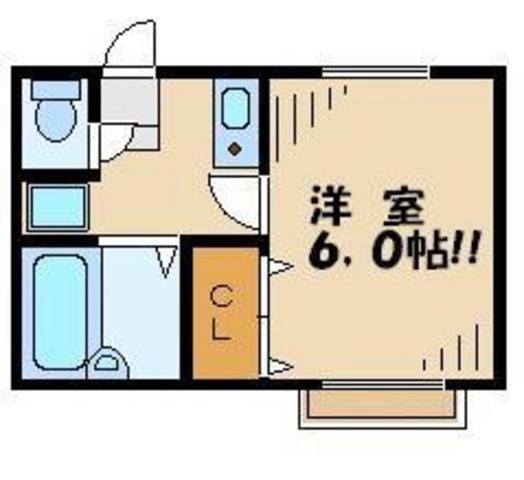 京王線 仙川駅 徒歩24分 2階建 築30年(1K/2階)の間取り写真