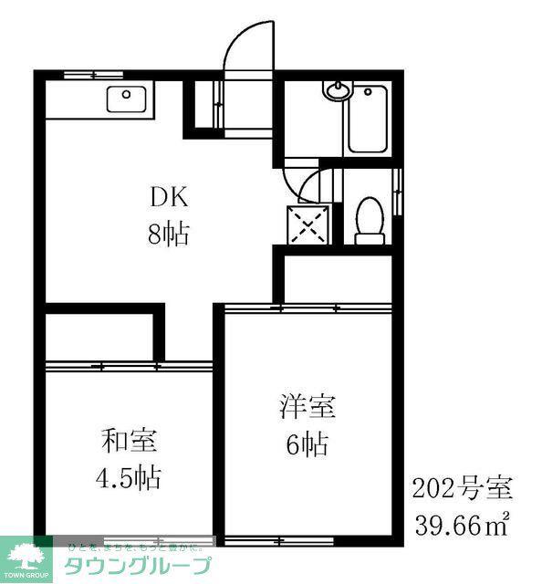 レジデンス光和112(2DK/1階)の間取り写真