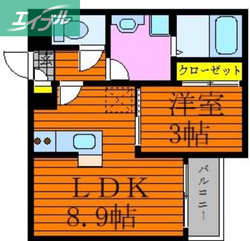 REGALEST 医大南(1LDK/2階)の間取り写真