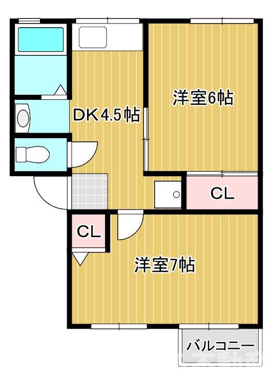 SAKURA(2DK/1階)の間取り写真