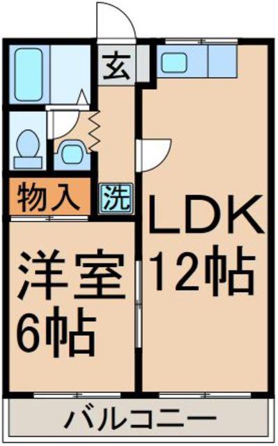 パークサイドハウス(1LDK/2階)の間取り写真