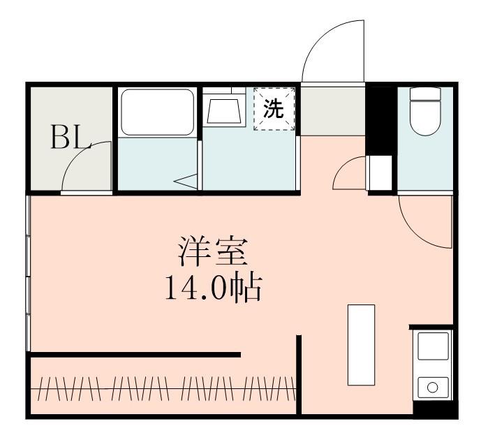 第1ケイエスビル(ワンルーム/4階)の間取り写真