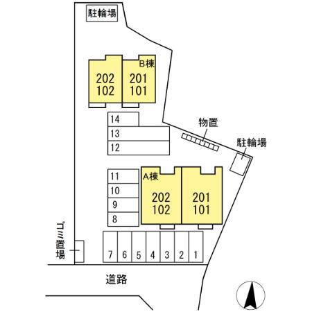 プレミール・カーサ A(2LDK/1階)の間取り写真