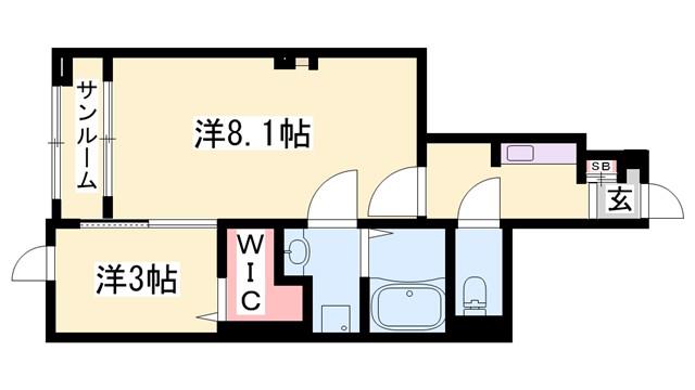 NOBLEII(1SK/1階)の間取り写真
