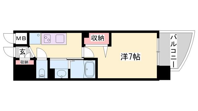 LUXE姫路(1K/3階)の間取り写真