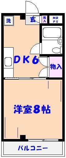 あけぼのSSビル4F(1DK/4階)の間取り写真