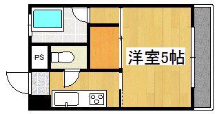 ゆかマンション(1K/2階)の間取り写真